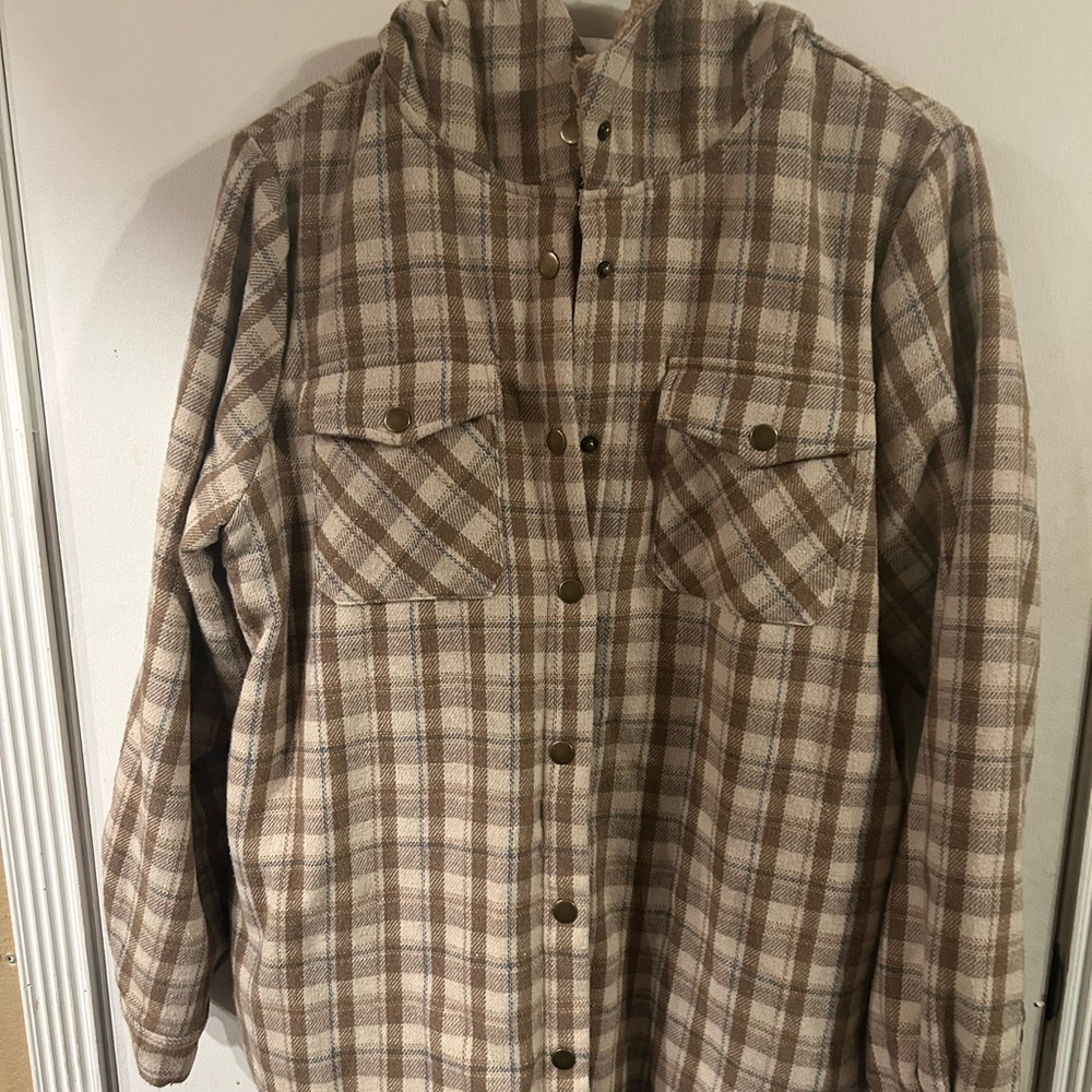Plaid Button-Up Jacket